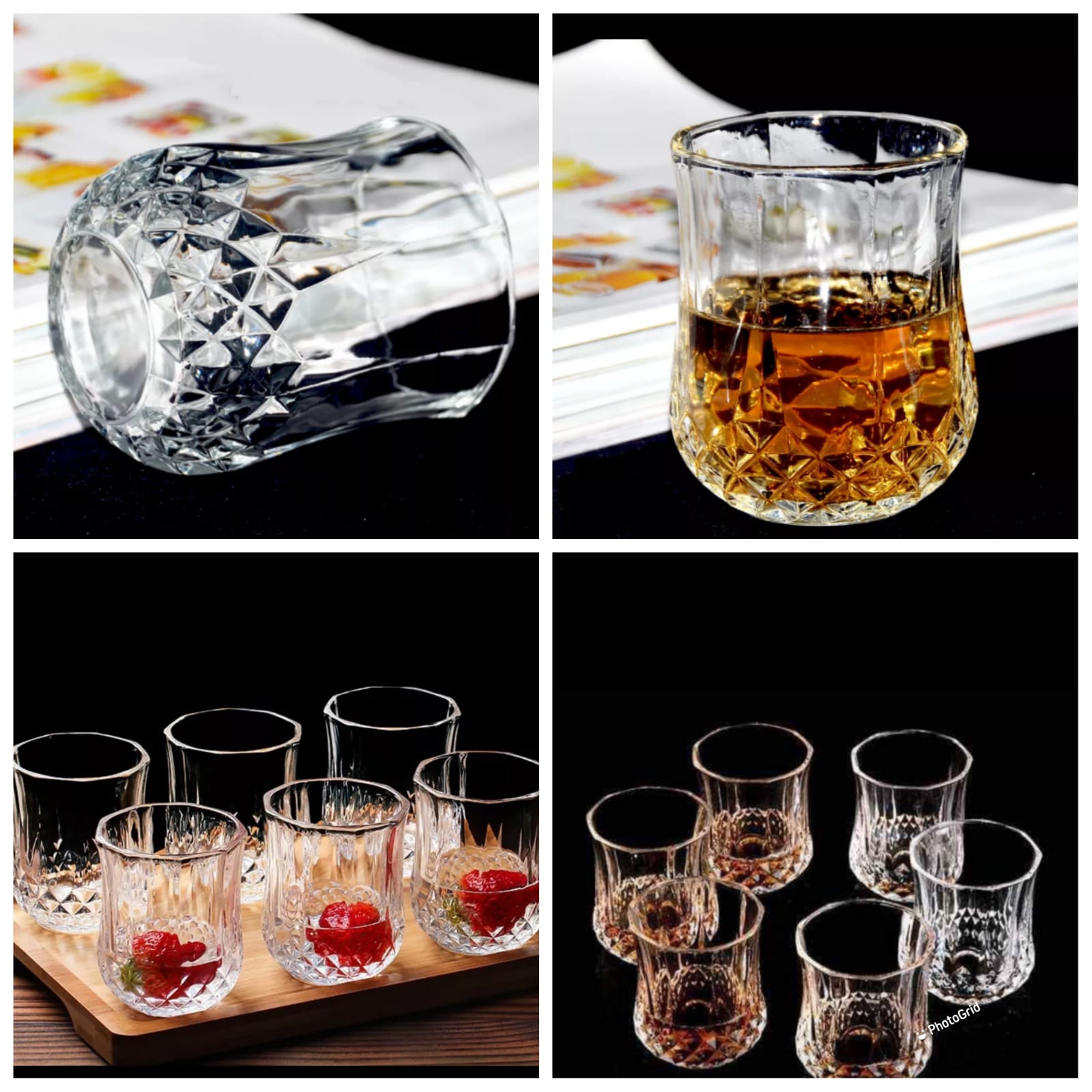 6 Pcs Crystal Clear Whiskey Glasses